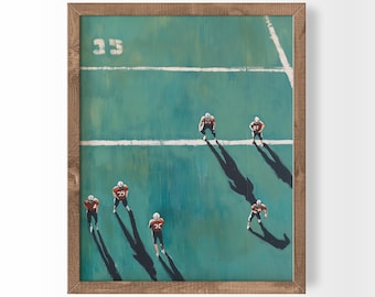 American Football Sports Poster Minimalist Tiny People Print Athlete Gift (Digital Download)