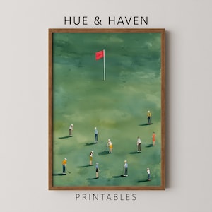 Minimalist Golfer Art Print: Golf Course Office Decor (Digital Download PNG Files)