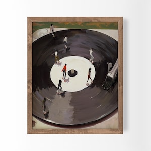 Póster artístico de vinilo con diseño de patinaje sobre ruedas para pequeños amantes de la música.