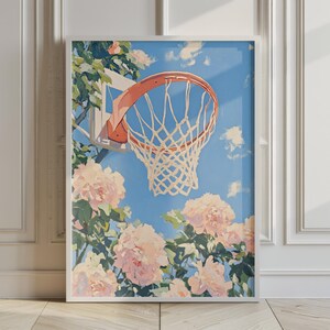 Basketball Art Sports Poster Gym Wall Art Teen Girl Room Decor image 2