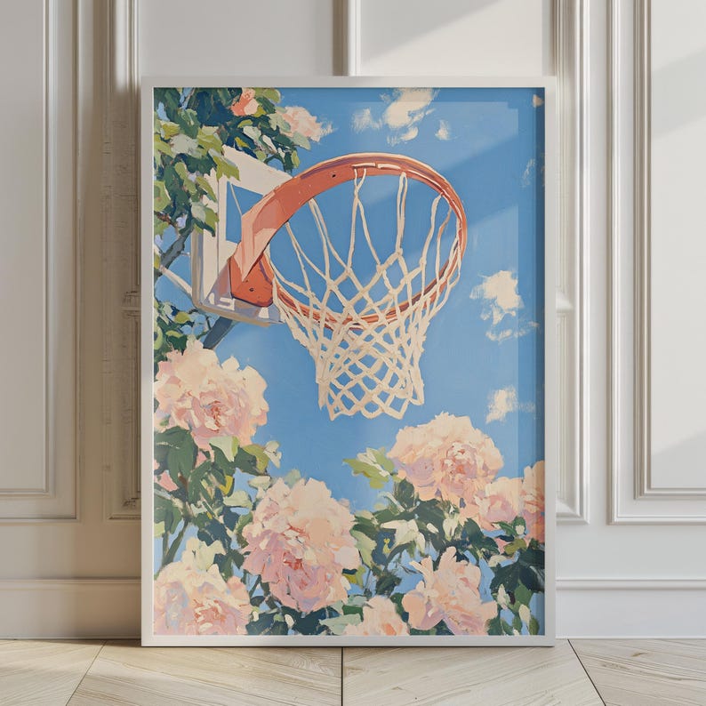 Basketball Art Sports Poster Gym Wall Art Teen Girl Room Decor image 2