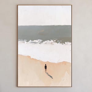 Minimalistyczny Dzień na Plaży Ludzie Pływanie Wydruk Vintage Plaża Łazienka Sztuka Ścienna Ładny Letni Plakat Ścienny Dekoracja Domu Na Plaży Pobieranie Cyfrowe