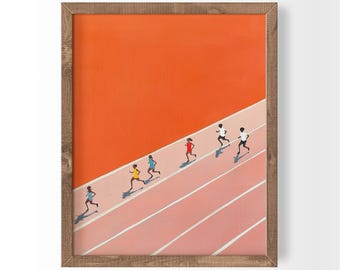 Running Race Print Track and Field Sports Wall Art Gifts for Runners (Digital Download)