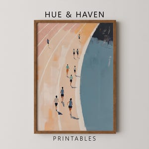 Track and Field Print: Minimalist Running Art, Modern Office Decor (Digital Download)