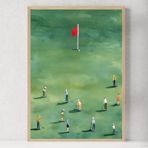 印刷可能な小さなゴルファーの壁アートミニマリストゴルフプリント抽象的なスポーツポスターヴィンテージグリーン装飾デジタルダウンロードゴルファーへのギフト