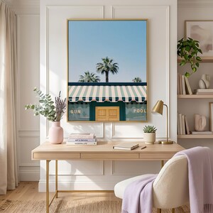 Retro Poolside Print, Palm Springs Aesthetic Poster Cabana Wall Decor (Digital Download) image 3