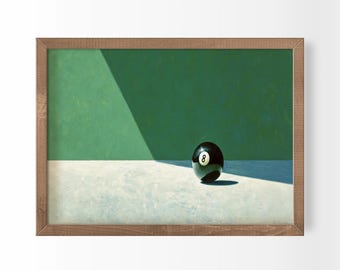 Modern Pool Art 8 Ball Poster Bauhaus Print Gaming Room Billiards Decor (Digital Download)