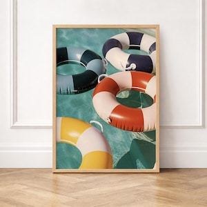 Retro Summer Poster Swimming Pool Art Poolside Print Palm Springs Decor