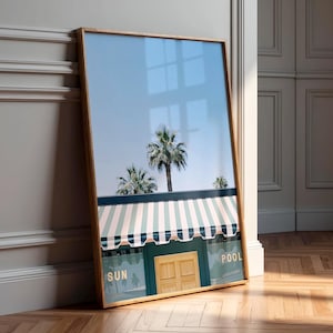 Retro Poolside Print, Palm Springs Aesthetic Poster Cabana Wall Decor (Digital Download) image 9