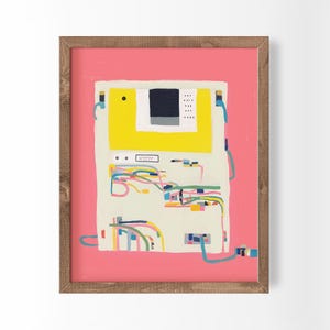 Vintage Electronics Floppy Disk Art Computer Poster Programmer Wall Decor Geek Gift