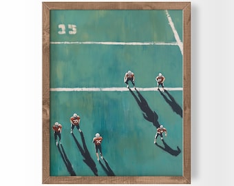 Vintage Football Wall Art, Boys Room Decor, Digital Download Sports Print