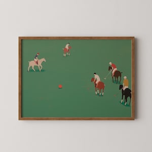Minimalist Horse Polo Print: Equestrian Sports Art (Digital Download