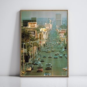 Póster retro de Los Ángeles, arte mural de los años 70, póster antiguo de California, revista, impresión retro estética de verano sin fin, descarga digital.