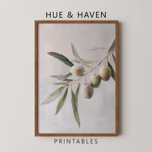 Olive Tree Oil Painting: Botanical Farmhouse Kitchen Art (Digital Download)
