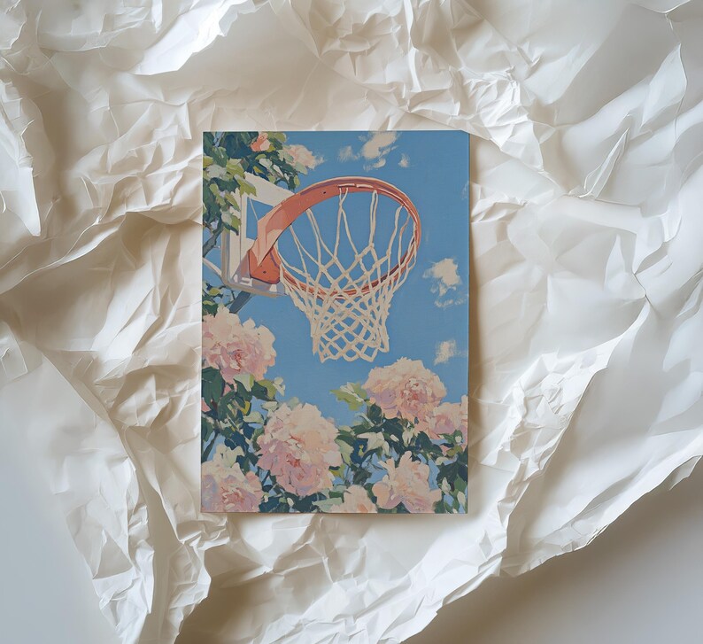 Basketball Art Sports Poster Gym Wall Art Teen Girl Room Decor image 3