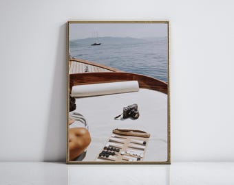Backgammon Yacht Club Print  Boat Print Old Money Aesthetic Vogue Poster Sailing into Summer Poster Printable Wall Art