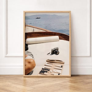 Yacht Print: Backgammon & Boat, Sailing Poster (Digital Download)