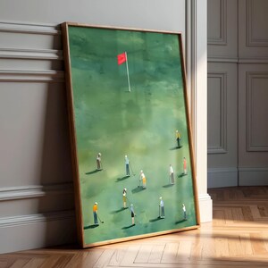 Tiny Golfer Artwork, Playful Sports Art, Golf Gifts for Men (Digital Download) image 8