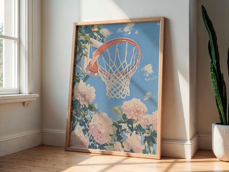 Basketball Art Sports Poster Gym Wall Art Teen Girl Room Decor image 4