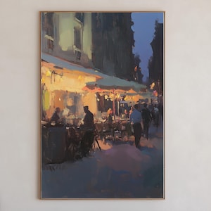 パリのカフェ絵画モダンで素朴なフランスのビストロの壁アートダークバーカートの装飾デジタルダウンロード可能な壁の装飾