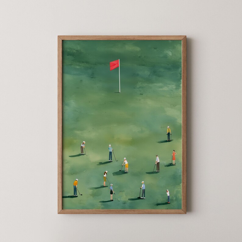 Tiny Golfer Artwork, Playful Sports Art, Golf Gifts for Men (Digital Download) image 7