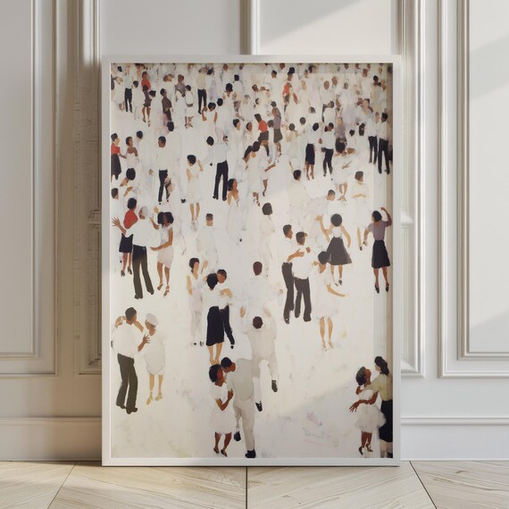 Minimalist People Dancing Painting Tiny Dancer Music Poster Dance Wall Decor