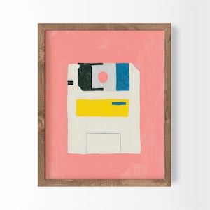 Floppy Disk Art Computer Poster Gaming Room Decor Retro Nerd Programmer Gift