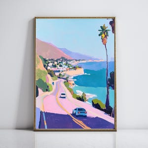 Pazifikküste Druck Kalifornien Wand Kunst PCH Road Trip Reise Poster Küsten Sonnenaufgang Malerei Kunstwerk Geschenk für Sie Digitaler Download