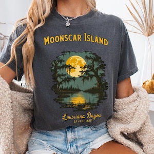 Moonscar Island Tee | Retro Cartoon Halloween Movie T-shirt, Zombie Island, Halloween Gift, 90s nostalgia, Retro Halloween, Oversized Tee