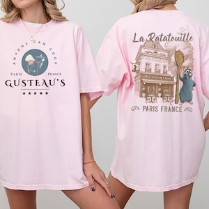 Two-sided Little Chef Remy Shirts, Disney Ratatouille Paris France Shirt, Ratatouille Movie Shirt, Disney Chef Shirts, Remy Gusteau&#39;s Shirt