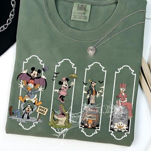 Maglietta vintage retrò &quot;La casa dei fantasmi&quot;, maglietta &quot;La stanza degli esercizi&quot;, &quot;La casa dei fantasmi&quot; del 1969, maglietta di Halloween Disneyland, Topolino e i suoi amici