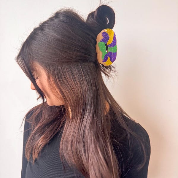 Mardi Gras King Cake Claw Clip | Koningstaart