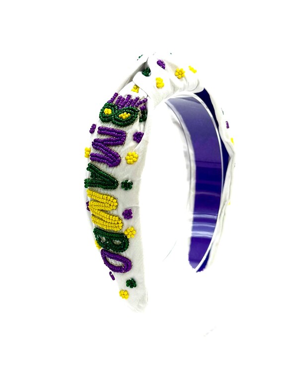Mardi Gras Mambo Headband Mardi Gras Mambo bead Headband – SASH Clothing Bar main image 3