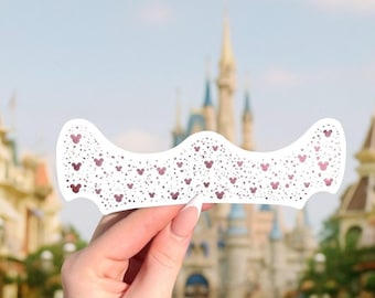 BŁYSZCZĄCE PIĘTKI NA TWARZ Myszka Miki w kolorze różowego złota, duże | Niestandardowe piegi na twarzy Myszki Miki | Brokatowe piegi | Brokat na twarz | Błyszczące | Myszka w kolorze różowego złota