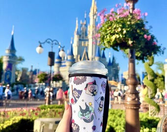 Funda grande para taza con asa inspirada en villanos de Disney / Funda grande para taza / Soporte para bebidas Disney / Grande con asa / Café / Bebida Disney / Villano
