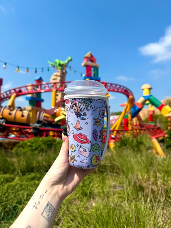 Disney Inspired Toy Story Large Cup Sleeve W Handle | Large Cup Sleeve | Disney Drink Holder | Large W Handle | Coffee Holder | Disney Drink