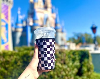 Disney Mickey Inspired Checker Cup Sleeve | Medium Cup Sleeve | Hand-Designed Cup Sleeve | Custom Cup Sleeve | Medium Sleeve | Disney