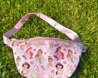 Marsupio ispirato alle principesse Disney / Marsupio rosa da principessa / Marsupio ispirato alla Disney / Marsupio Disney / Marsupio Disney / Principessa Disney