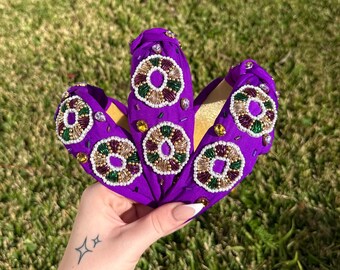 Mardi Gras King Cake-hoofdband | Koningstaart | Mardi Gras-hoofdband | Mardi Gras | Mardi Gras-accessoires