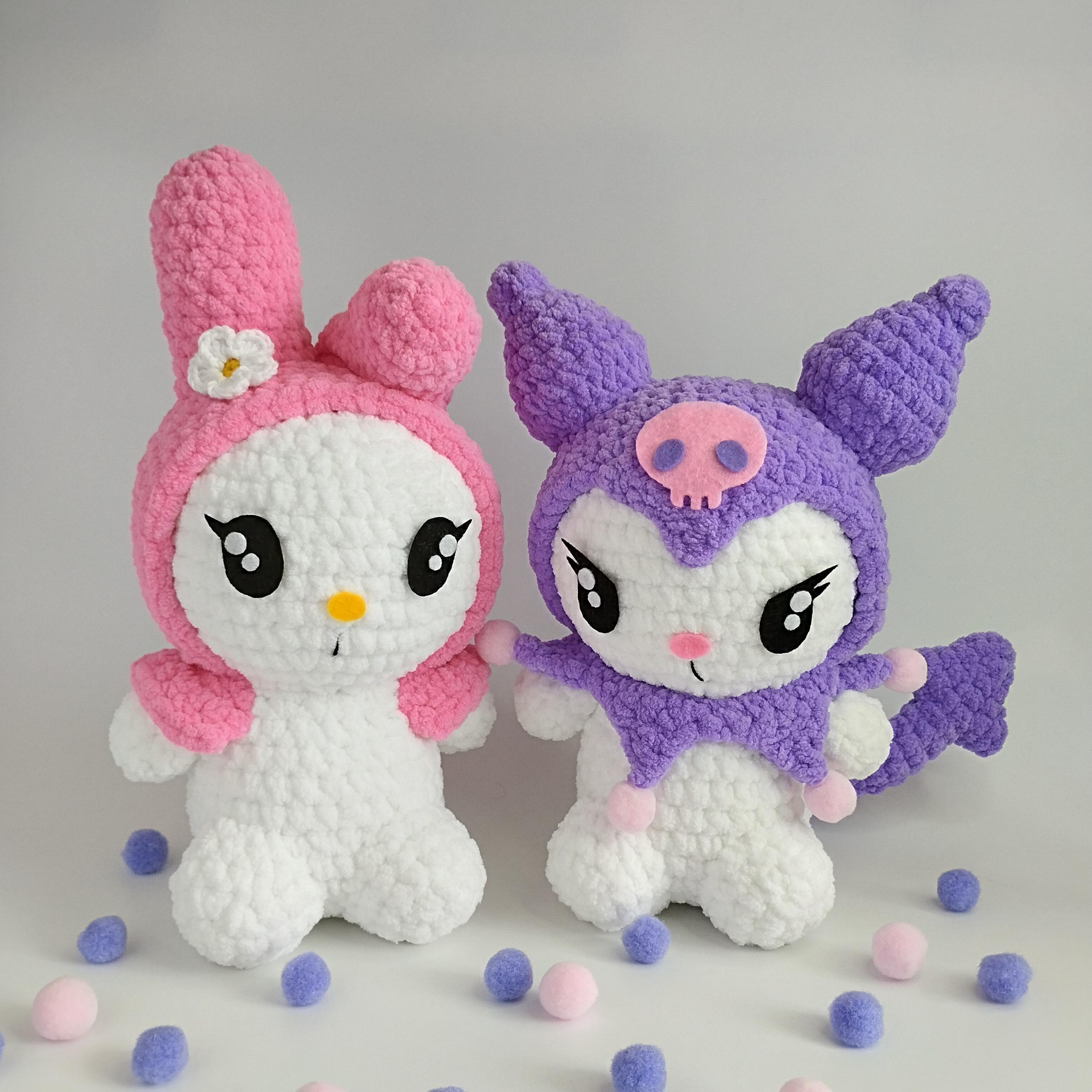 クロミとマイメロディのかぎ針編みパターン、あみぐるみおもちゃ（PDF