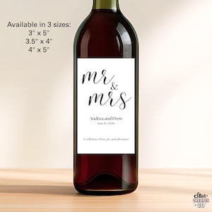 Wine Label Template Wedding Wine Label Wedding Favor Anniversary Wine Label Wine Gift Label Canva Birthday Party Favor