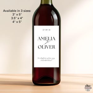 Wine Label Template Wedding Wine Label Wedding Favor Anniversary Wine Label Wine Gift Label Canva Birthday Party Favor