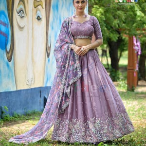 Bollywood Inspired Lavender Lehenga Choli for Women | Celebrity wear Lehenga choli | Wedding Function Party wear Lehenga choli for Girls