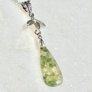 Moss Agate Botanical Pendant Necklace