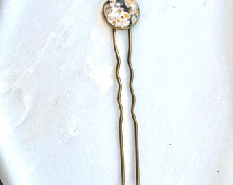 Horquilla para el cabello de bronce jaspe oceánico