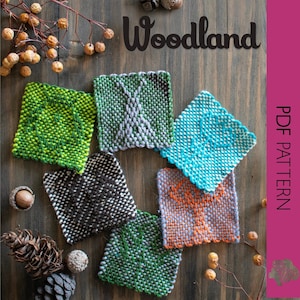 Woodland 4x4&quot; 6 Pin Loom Pattern set | Zoom Loom | Weave it | Weaving Loom Pattern | Peg loom | Square Loom | Weave Loom