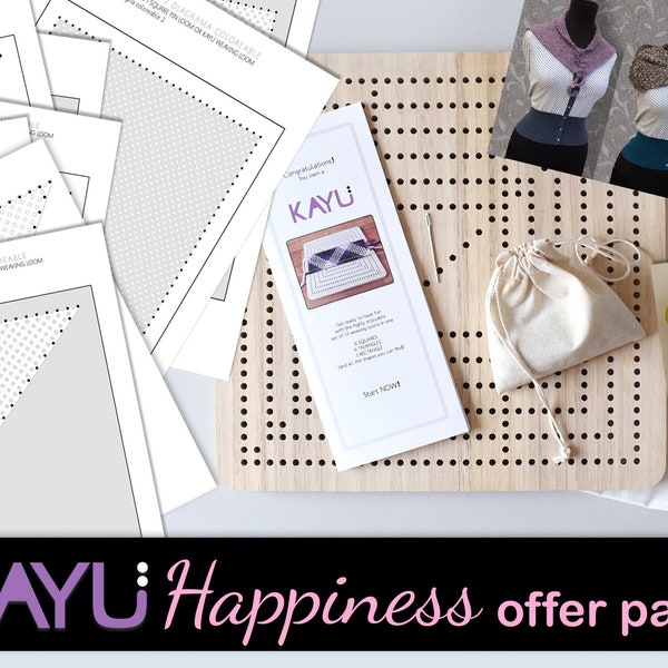 Happiness KAYU Offer Pack SAVE USD 11 | 15 sizes in one | Pin Loom Weaving | Square, rectangle & Triangle Looms | Ullvuna