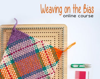 Bias Weaving Video Class | 5-Video tutorial | Kayu | Pin Loom | Square loom | Weaving Loom | Diagonal weave | Peg Loom | Ullvuna