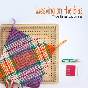 Bias Weaving Video Class | 5-Video tutorial | Kayu | Pin Loom | Square loom | Weaving Loom | Diagonal weave | Peg Loom | Ullvuna