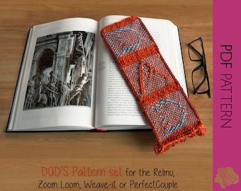 Dad 4x4" Pin Loom Set of 2 Projects | Zoom Loom Patterns | Bookmark | Fathers Day | Coaster | Square Loom | Weave Loom | Ullvuna